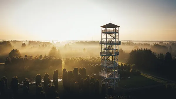 LATVIA`S STATE FOREST (LVM) ARBOTERUM IN KALSNAVA CARAVAN SITE